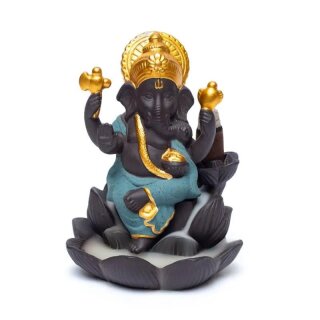 R&uuml;ckfluss Weihrauchbrenner Ganesha blau