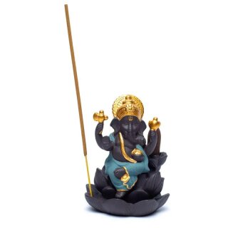 R&uuml;ckfluss Weihrauchbrenner Ganesha blau