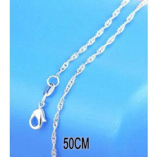 Halskette versilbert 50 cm Stil Wasserwelle