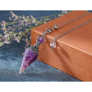 Orgonit Pendel Amethyst Kappe antik silber