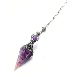 Orgonit Pendel Amethyst Kappe antik silber