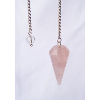 Faceted Rose Quartz Pendulum