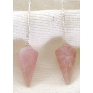 Faceted Rose Quartz Pendulum